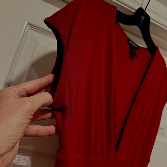 Brand new! CARILYN VAILE Deep Red Holiday Evening Dress by Stretch Sexy Size S - Picture 5 of 16